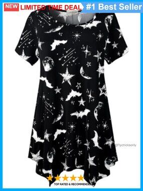 Womens Plus Size Tunic Top Short Sleeve Floral Crew Neck Asymmetrical Hem